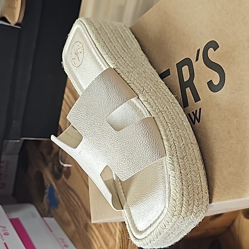 Gold Espadrille Sandal